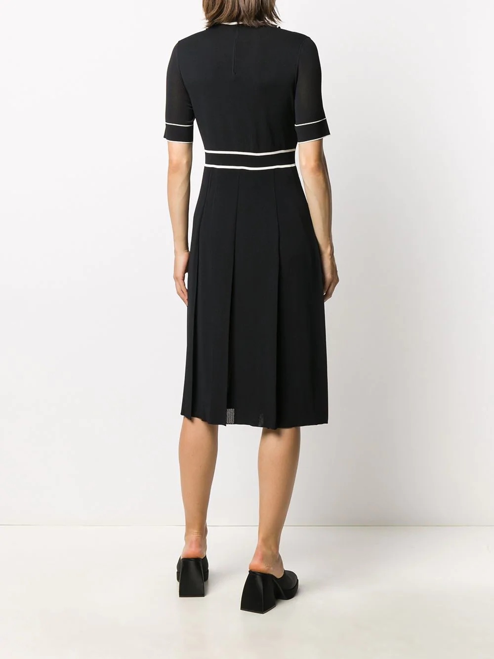 contrast piping dress - 4