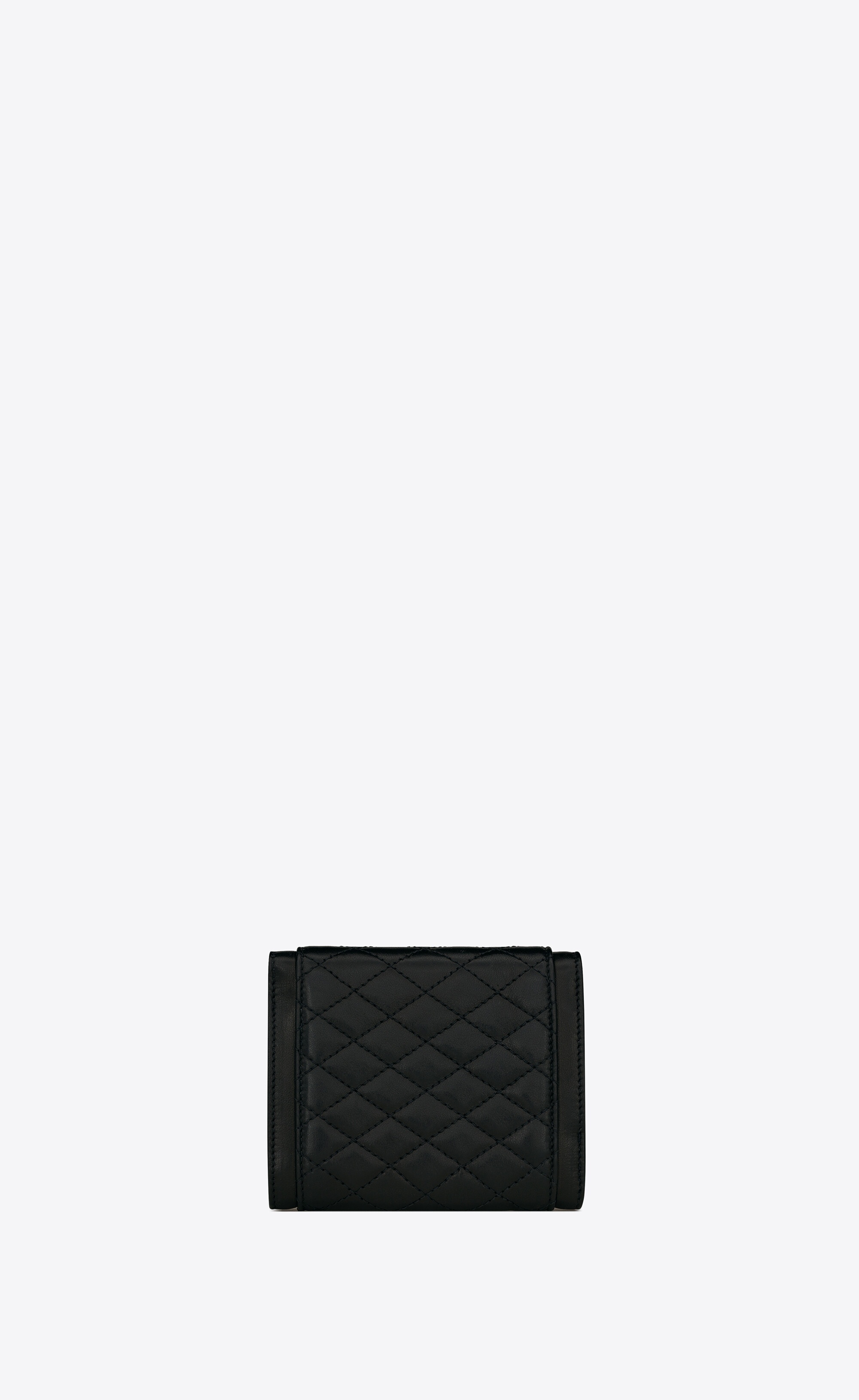 Saint Laurent Gaby Compact Tri-Fold Wallet In Quilted Lambskin