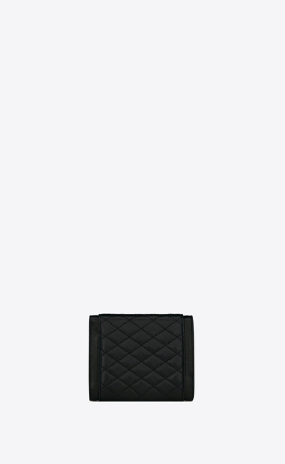 SAINT LAURENT gaby compact tri-fold wallet in quilted lambskin outlook