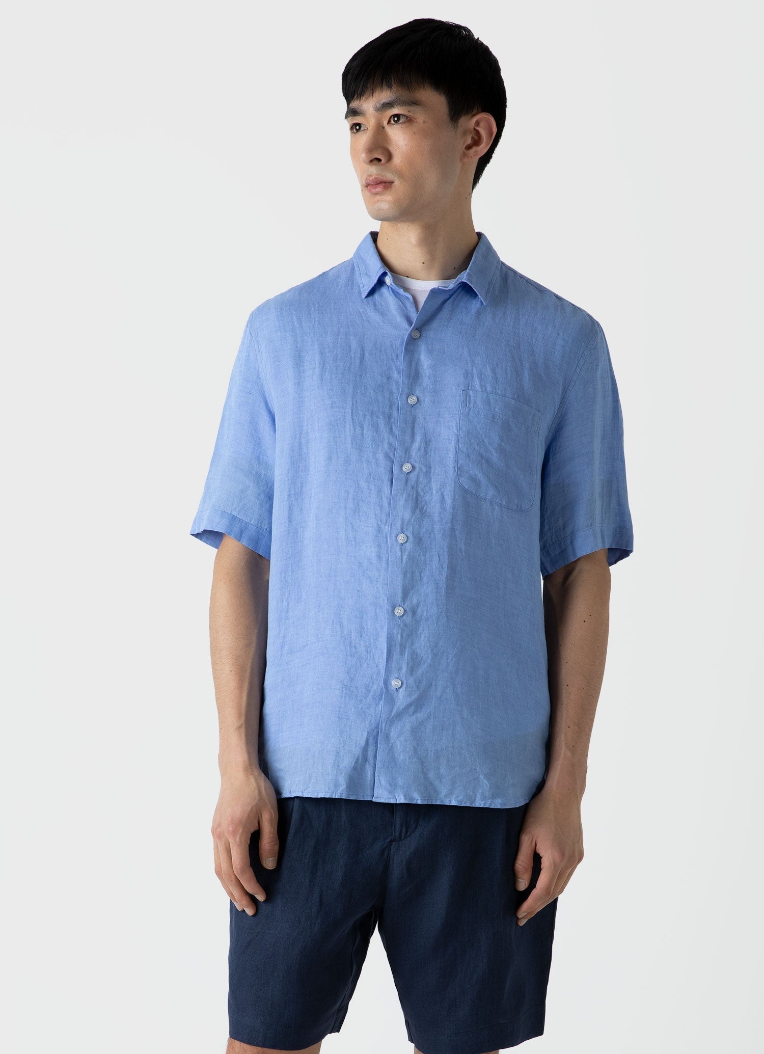 Short Sleeve Linen Shirt - 2