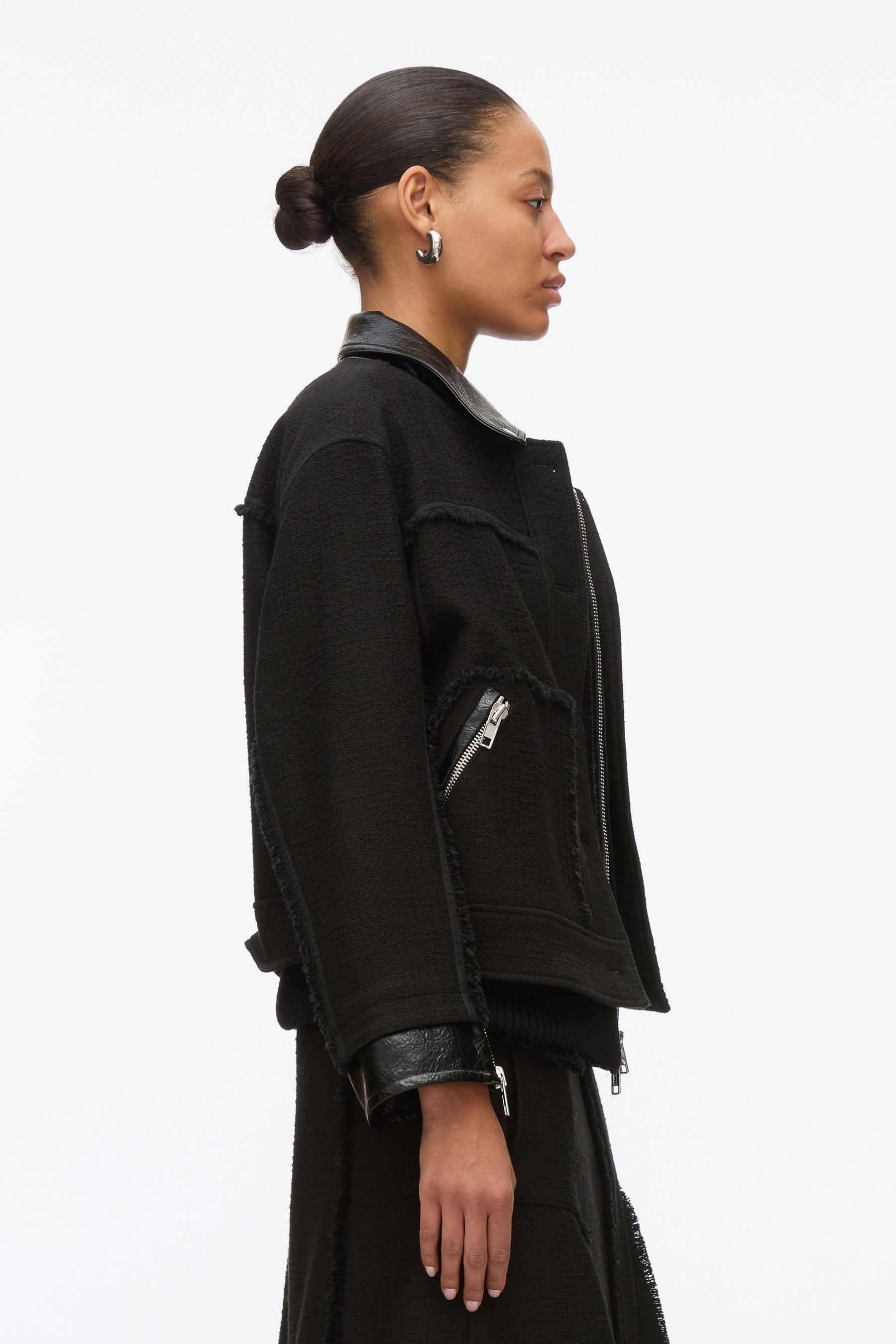 Hybrid Tweed Moto Jacket - 3
