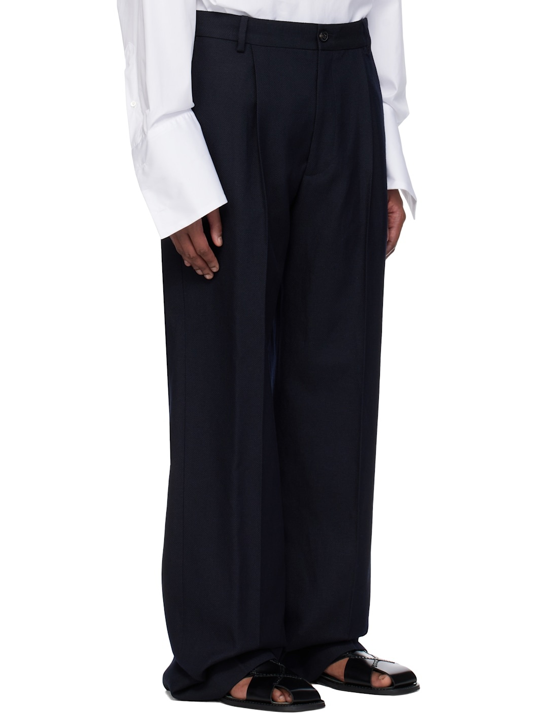 Navy Wool Serge Trousers - 2