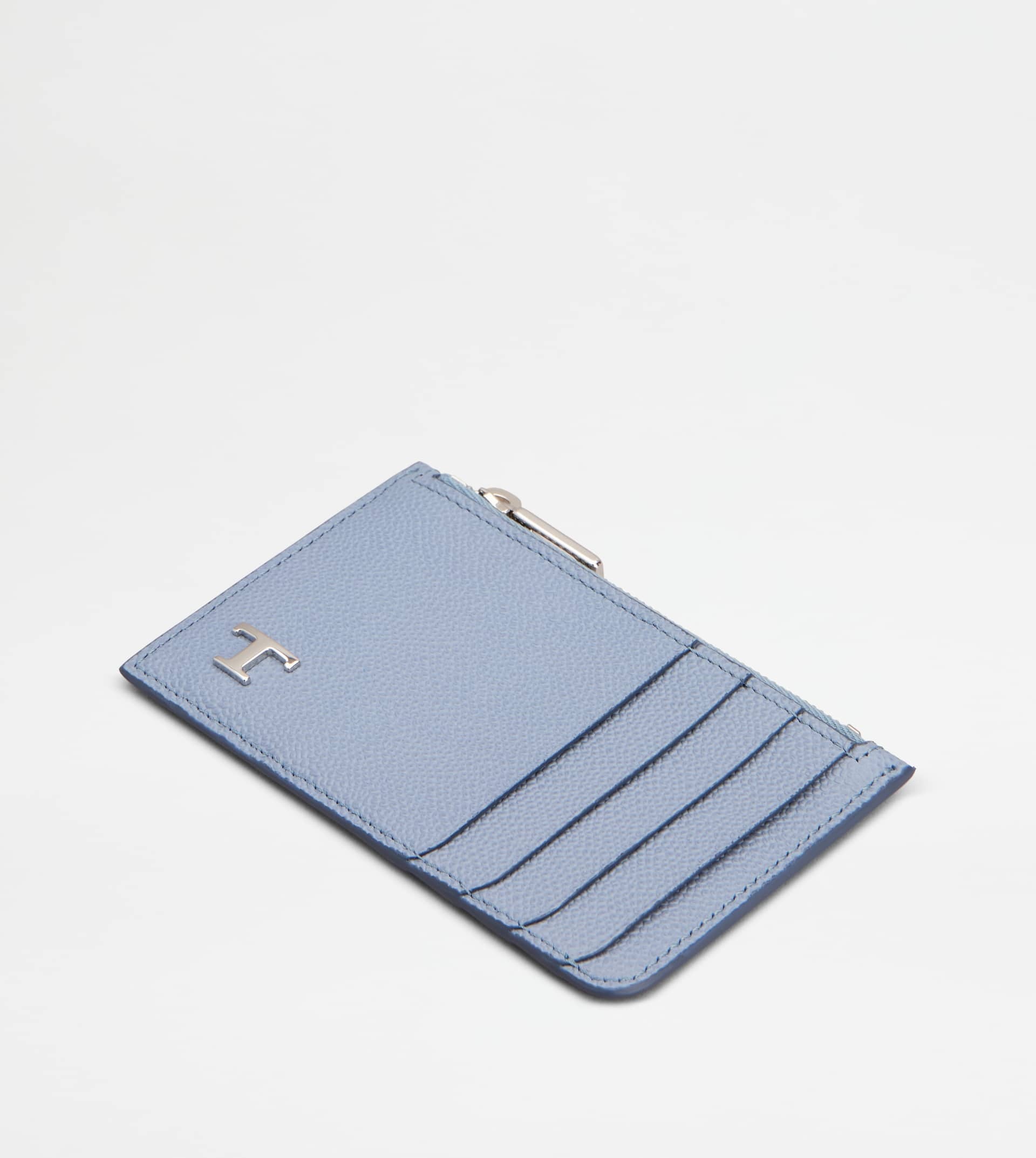 CREDIT CARD HOLDER IN LEATHER - LIGHT BLUE - 3