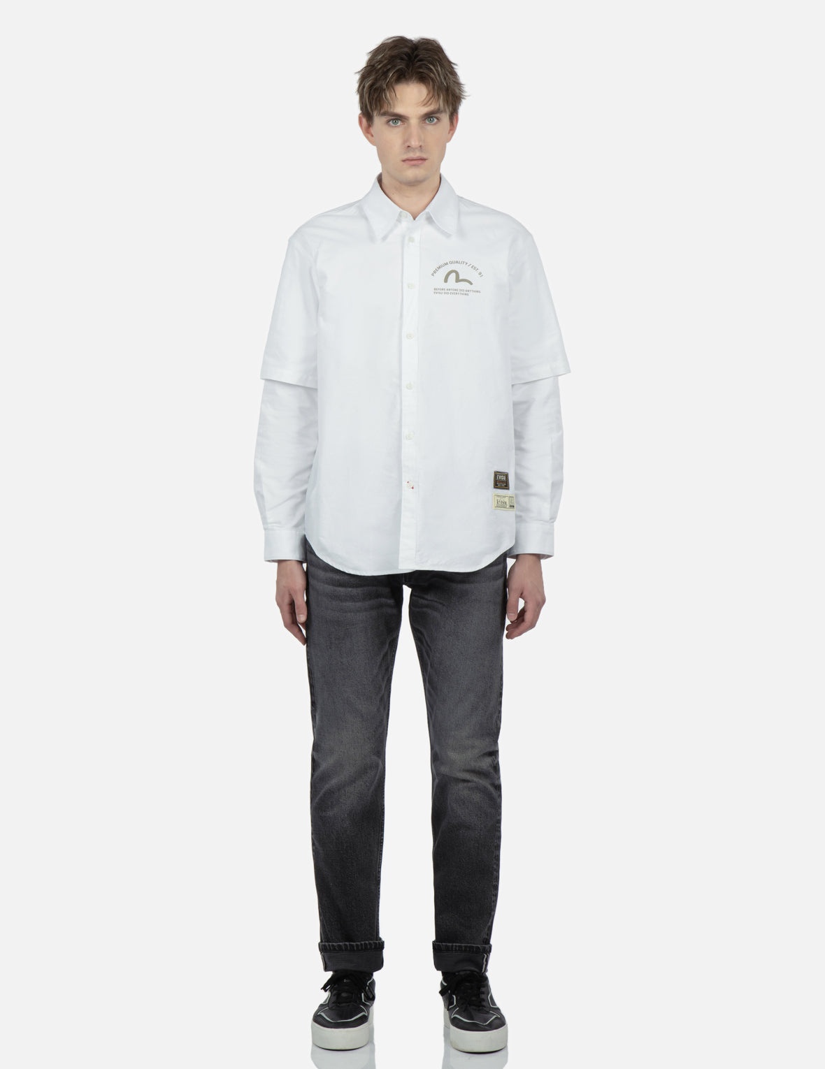 Kamon and Logo Embroidered Carrot Fit Jeans #2017 - 4