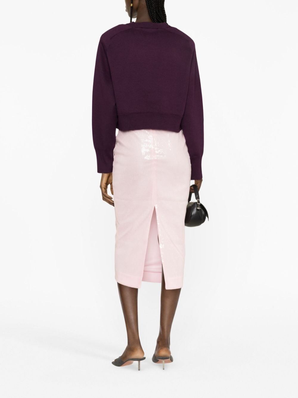 logo-embellished cropped sweatshirt - 3
