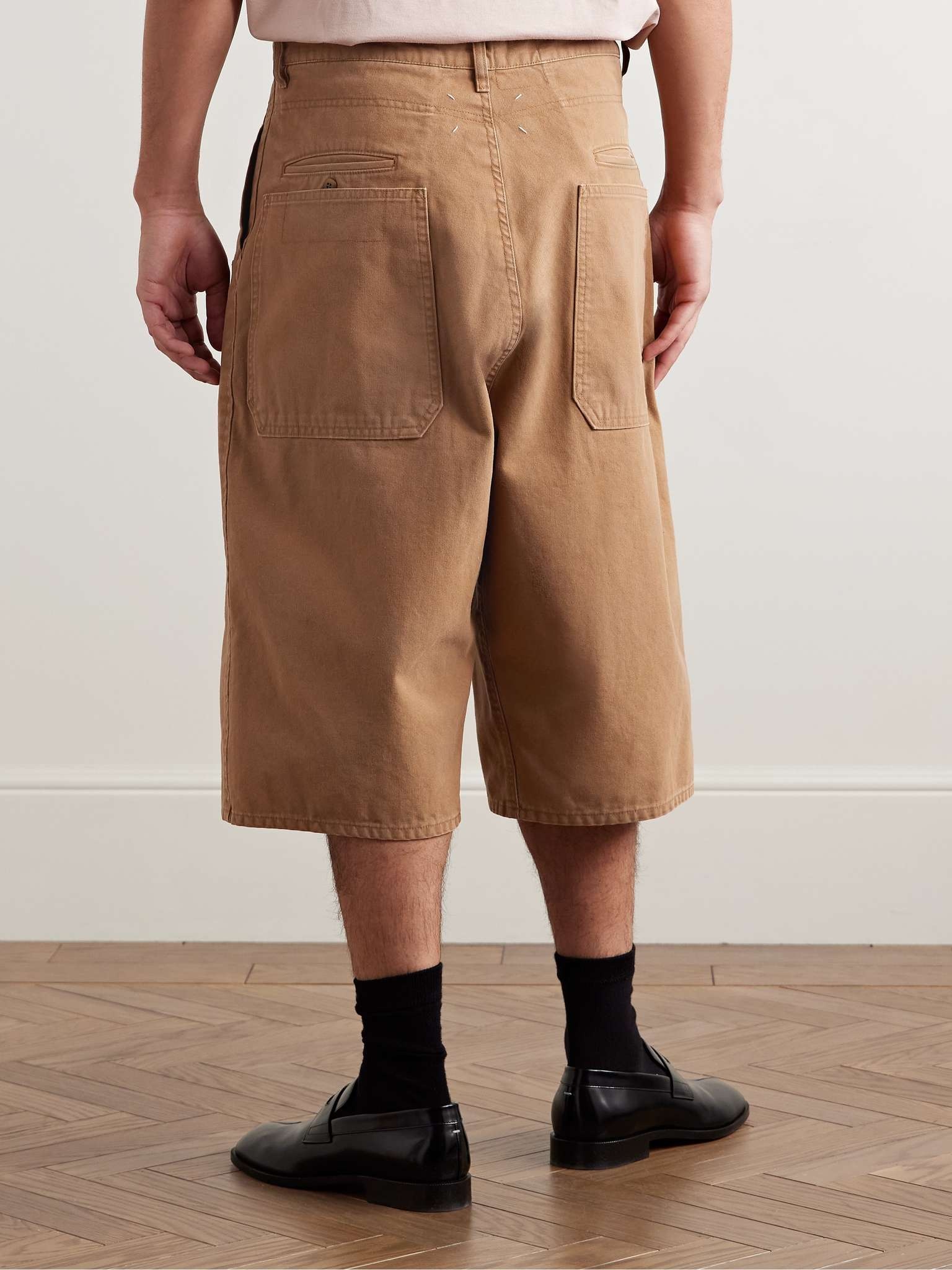 Wide-Leg Cotton-Canvas Shorts - 4