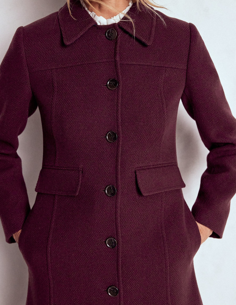 St Albans Fitted Coat-Dark Cherry 3