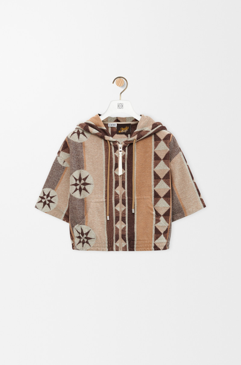 Hoodie in terry cotton jacquard 1