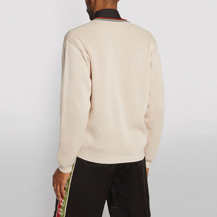 Gucci V-Neck Cotton Cardigan 'Beige' 626268-XKBFU-9750 - 4