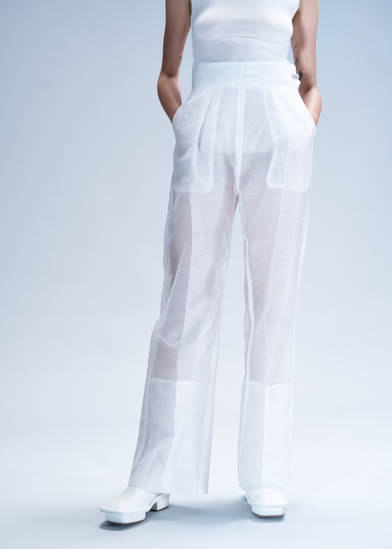 TRANSLUCENT SUIT PANTS - 4