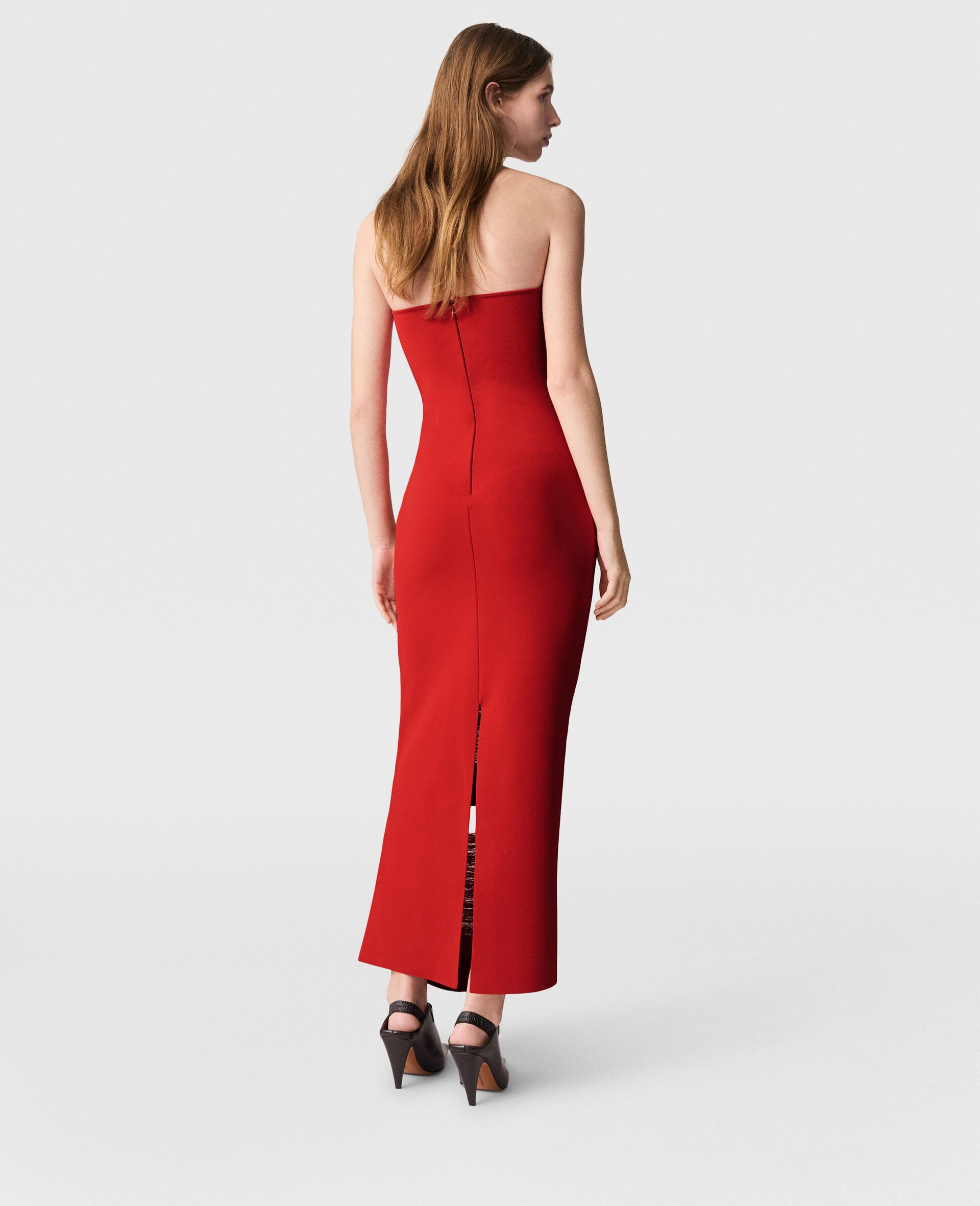 Strapless Shredded Compact Knit Maxi Dress - 4