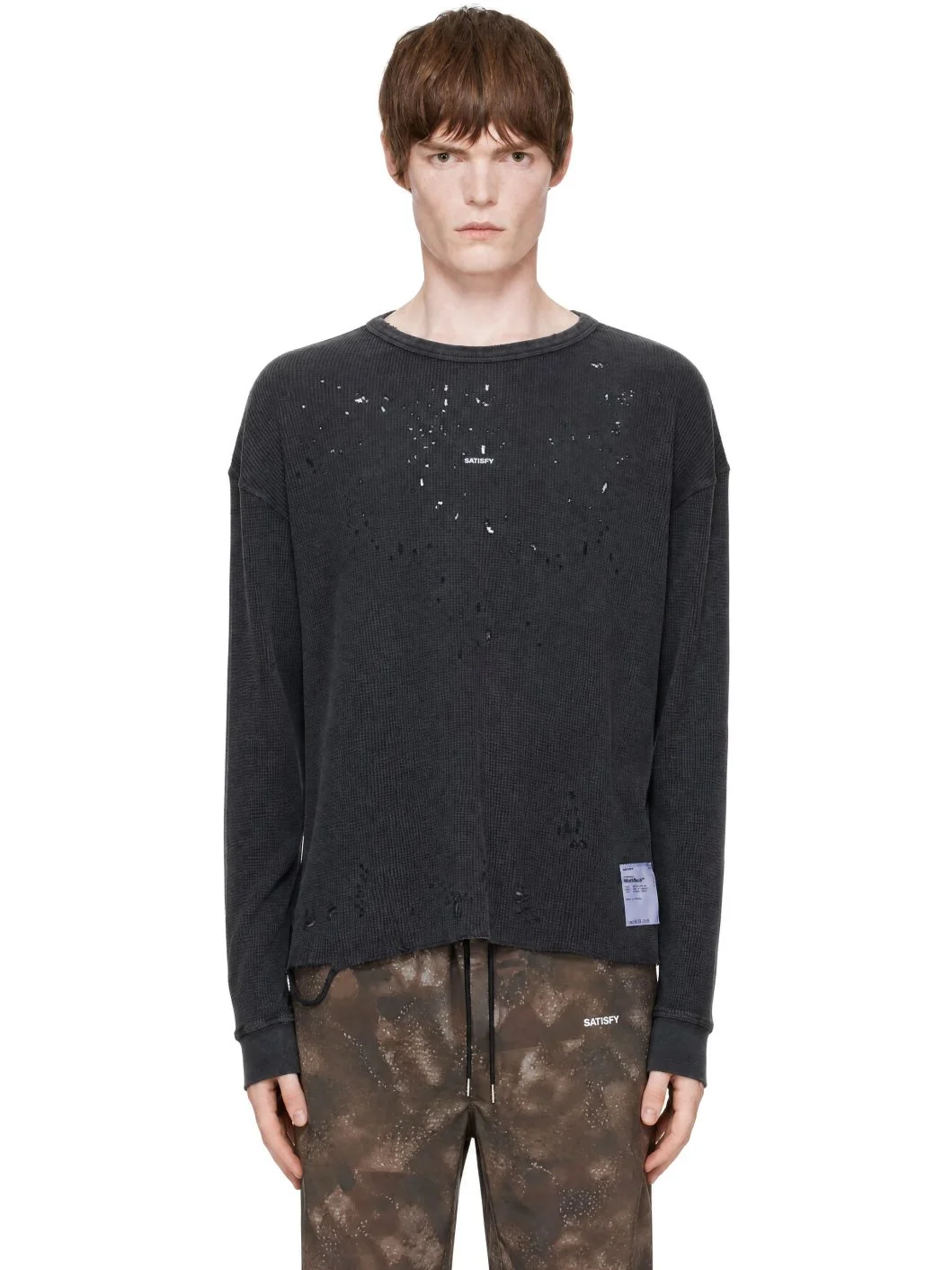 Gray MothTech Waffle Long T-shirt - 1