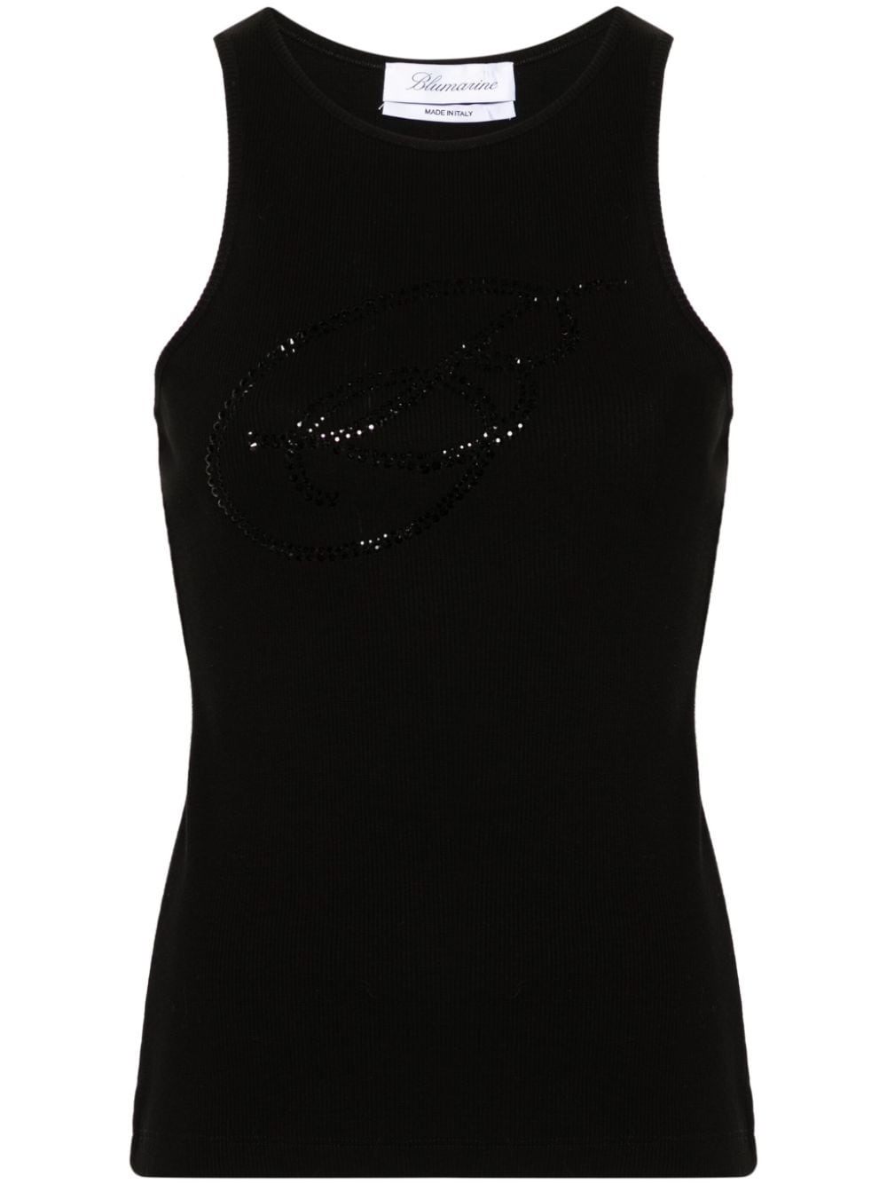 rhinestone-logo tank top - 1