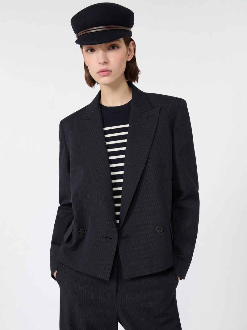 CANAPA Wool and cotton gabardine blazer - NAVY 5