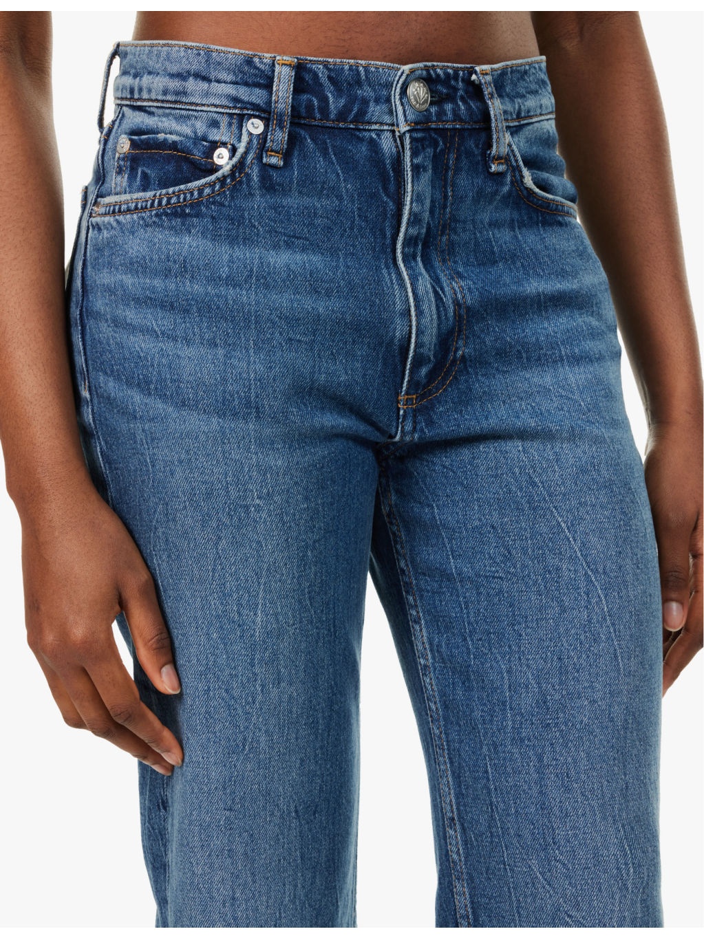Harlow straight-leg mid-rise stretch-denim jeans - 5