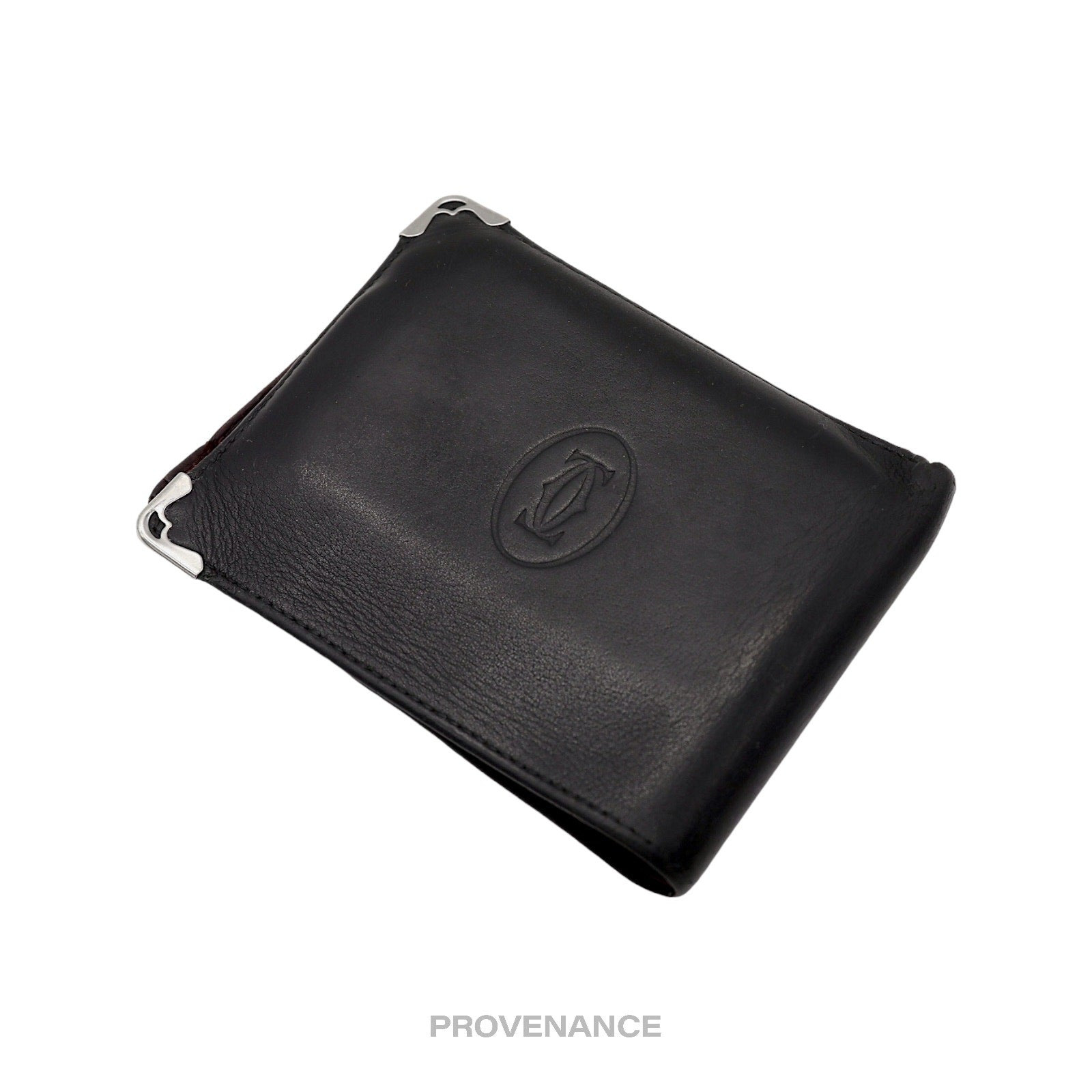 Cartier Bifold Wallet - Black & Burgundy Calfskin - 4