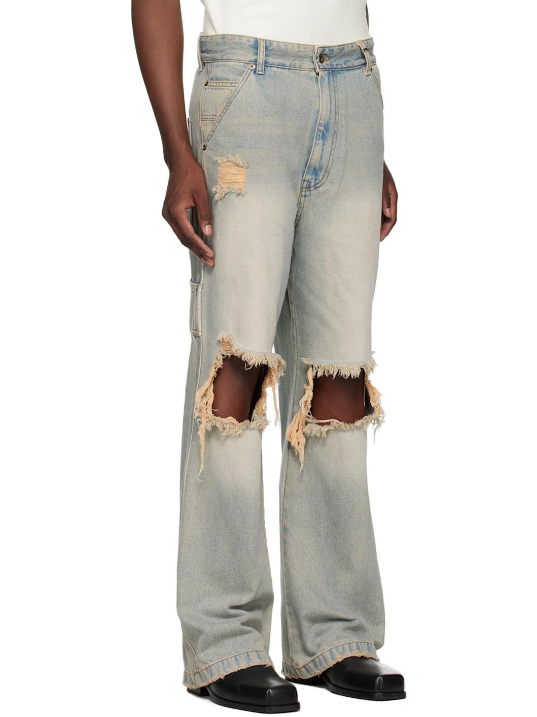 Blue Distressed Jeans - 2