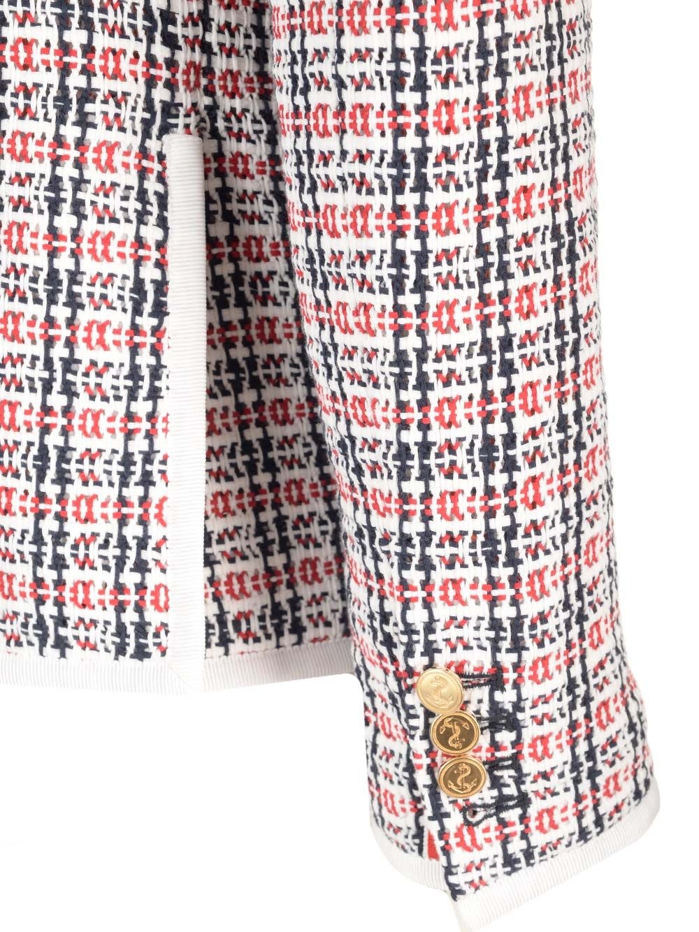 Cotton Tweed Blazer Jackets White - 6