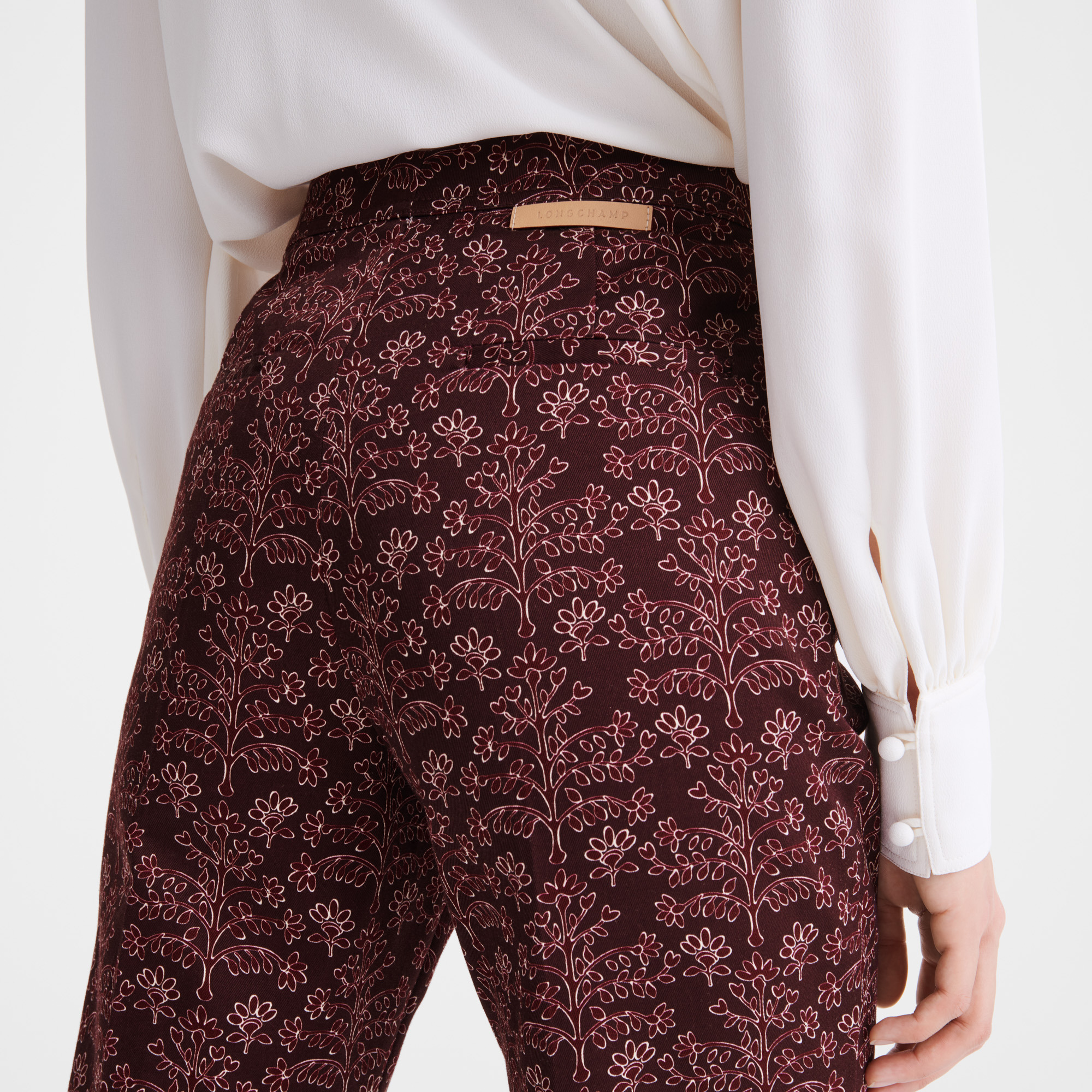Trousers Eggplant - Printed gabardine - 5