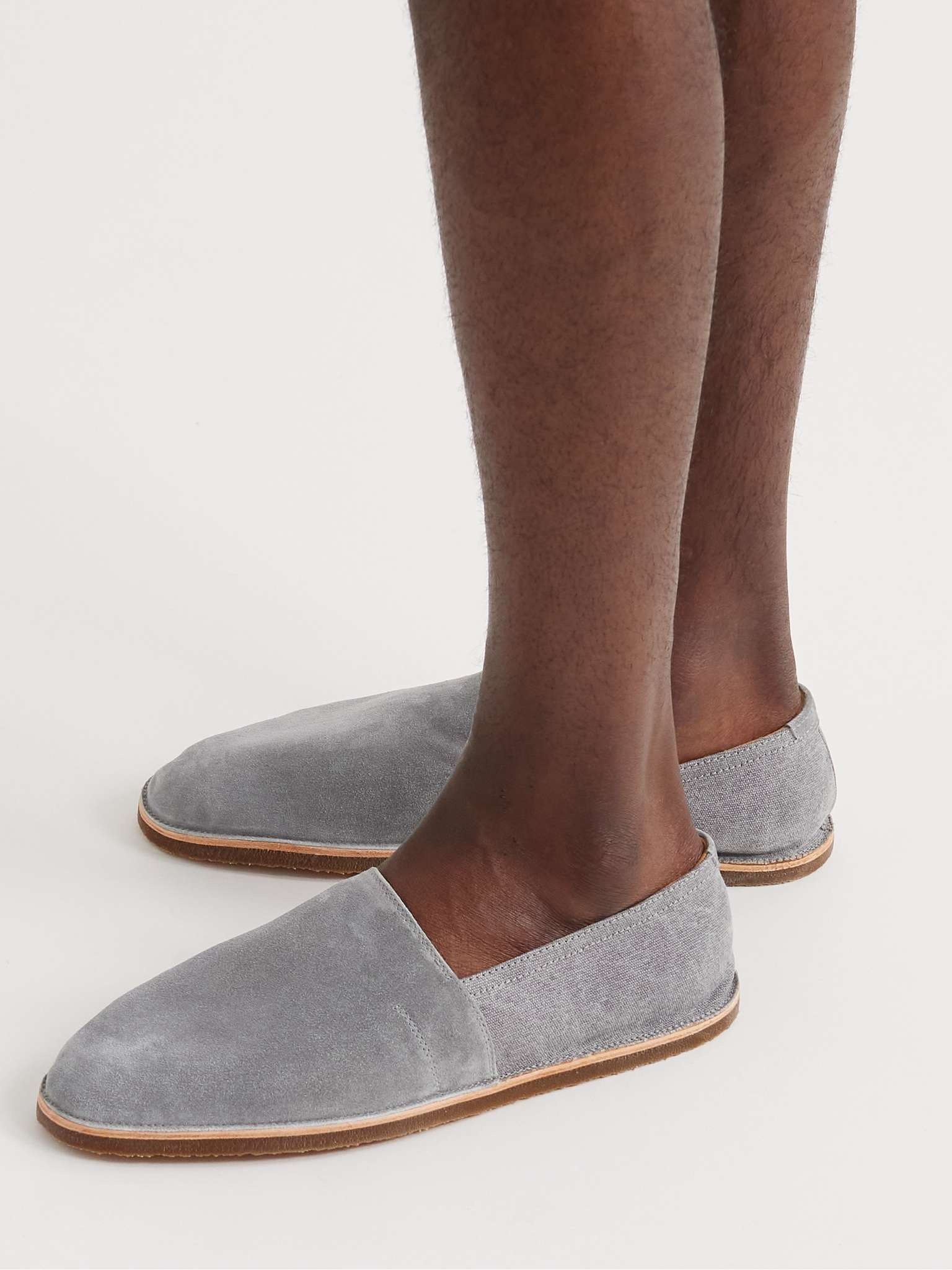 Suede and Linen Espadrilles - 2