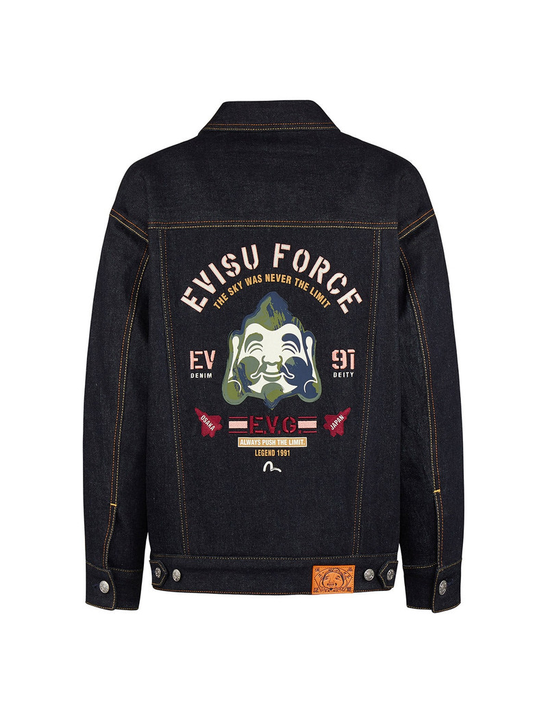 EVISU BRUSHSTROKE GODHEAD DENIM JACKET outlook
