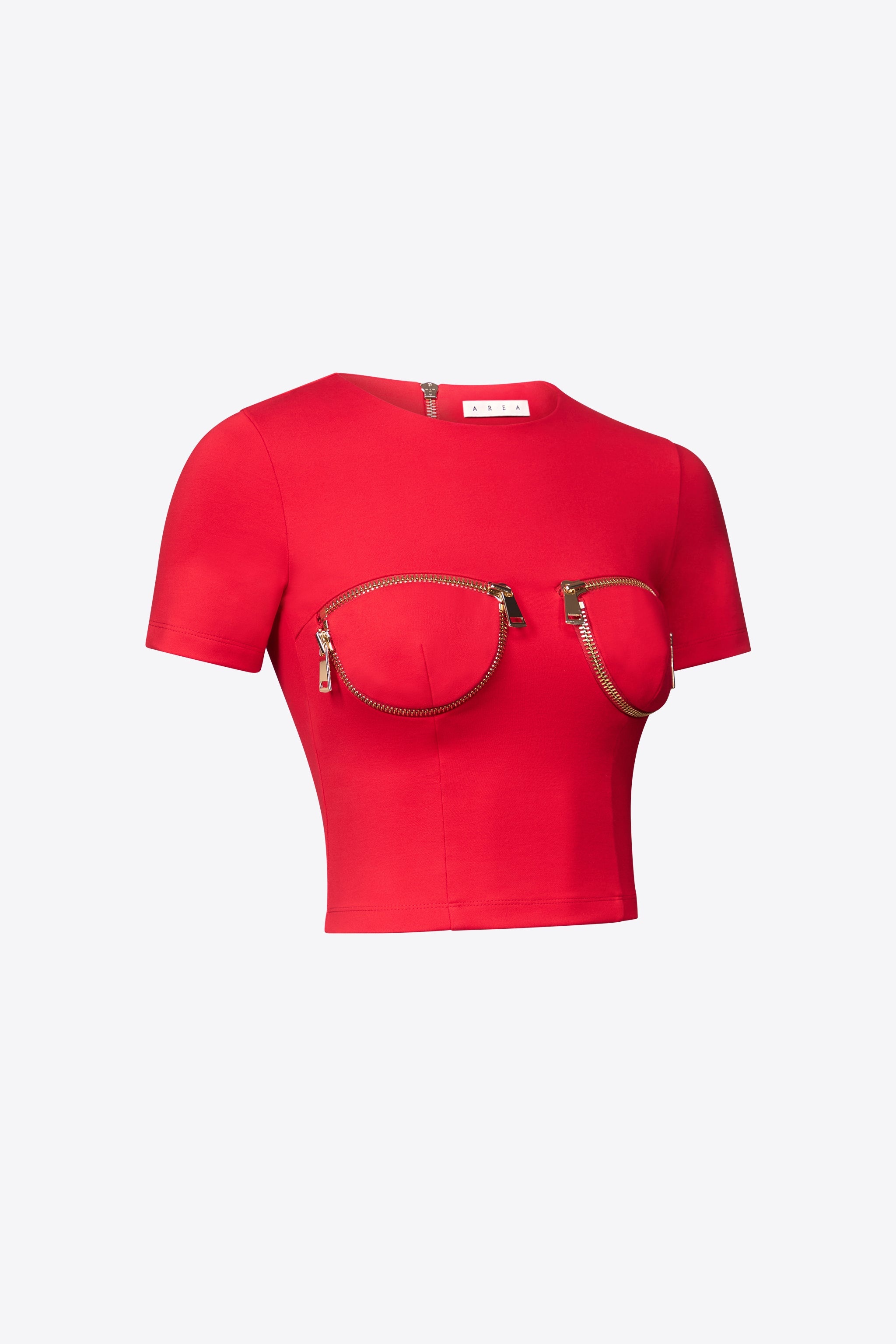 ZIPPER BUSTIER CUP T-SHIRT - 2