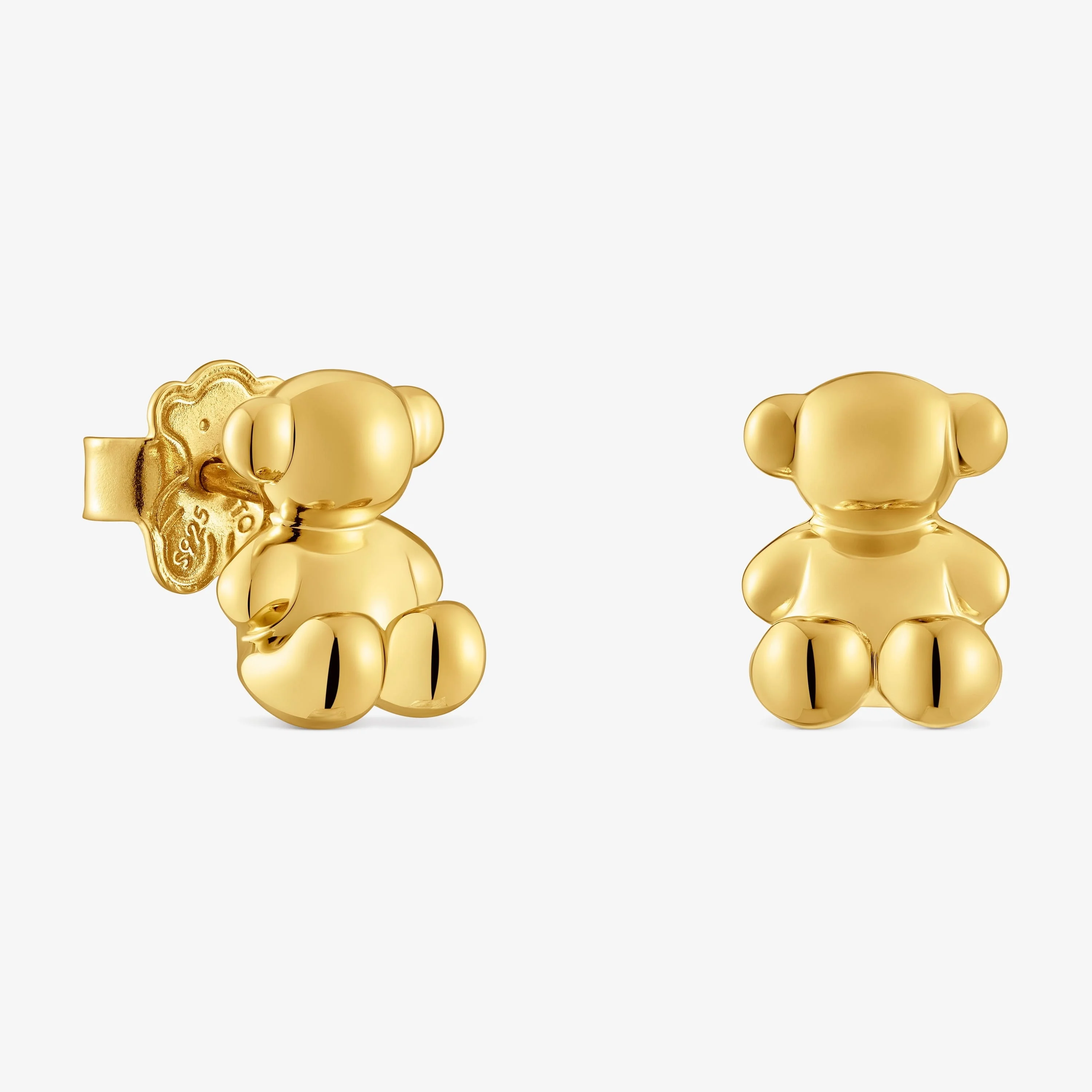 Bold Bear 10 mm bear Earrings with 18K gold vermeil - 1