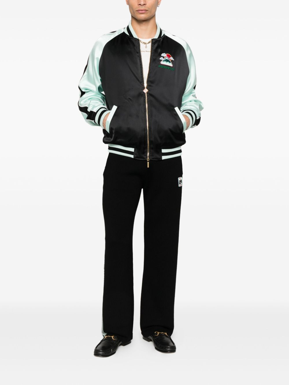 embroidered-logo bomber jacket - 2