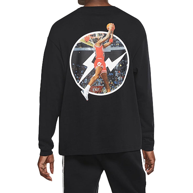 Air Jordan x Fragment Long-Sleeve T-Shirt 'Black/Reflective Silver' DA2981-010 - 4