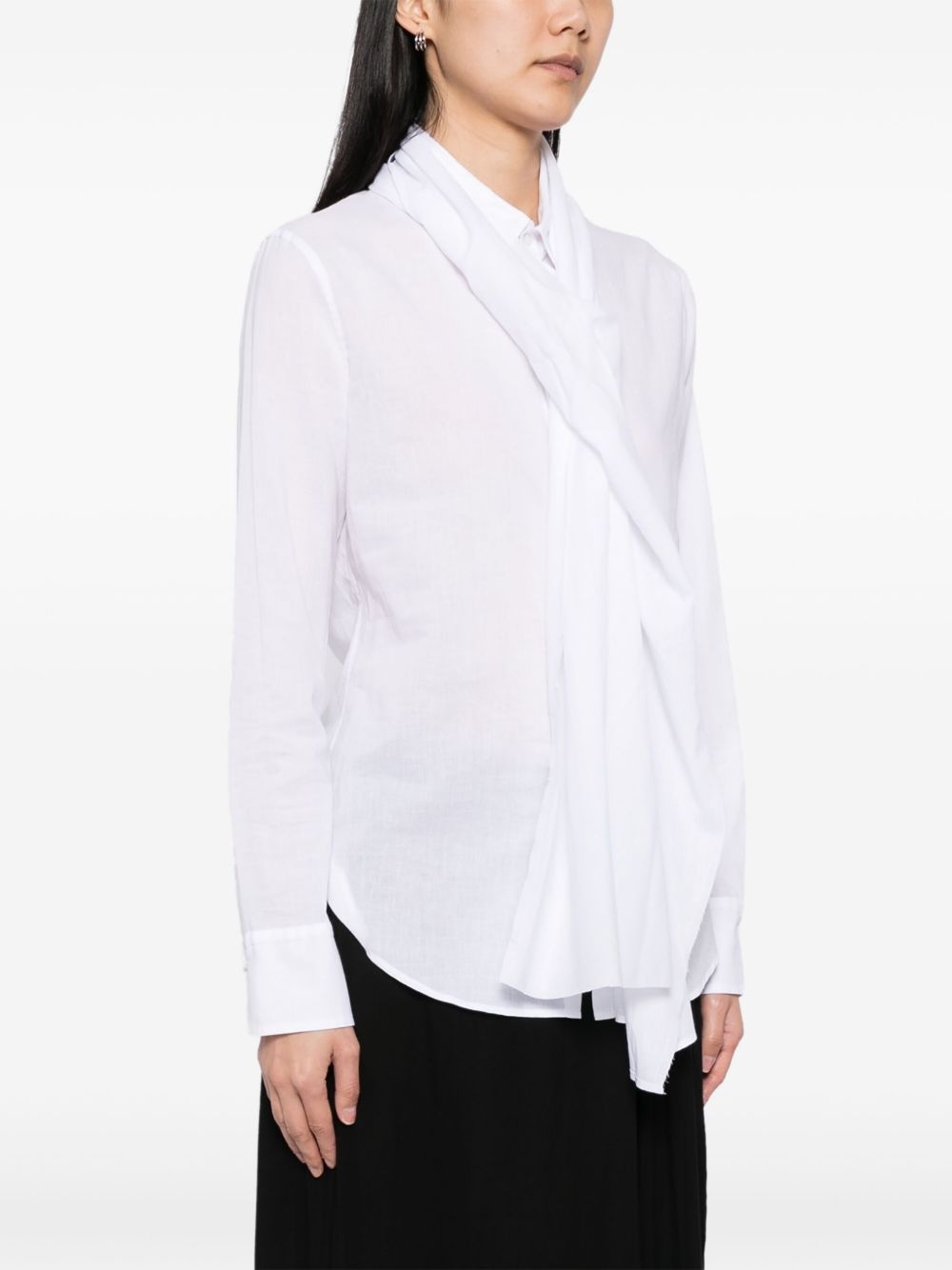 scarf-detail shirt - 3