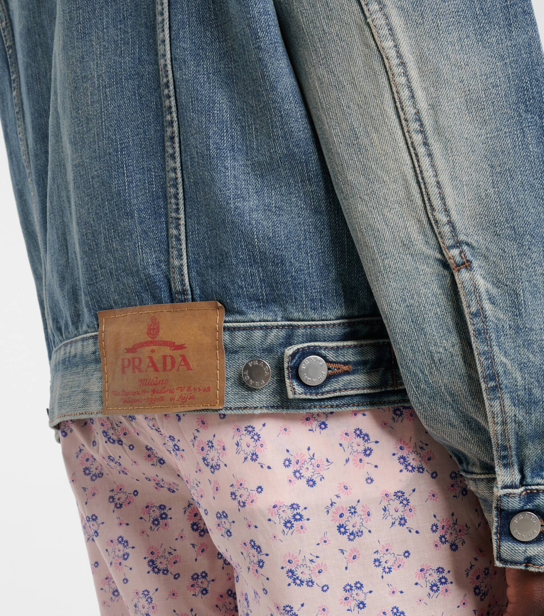 Leather-trimmed denim jacket - 5