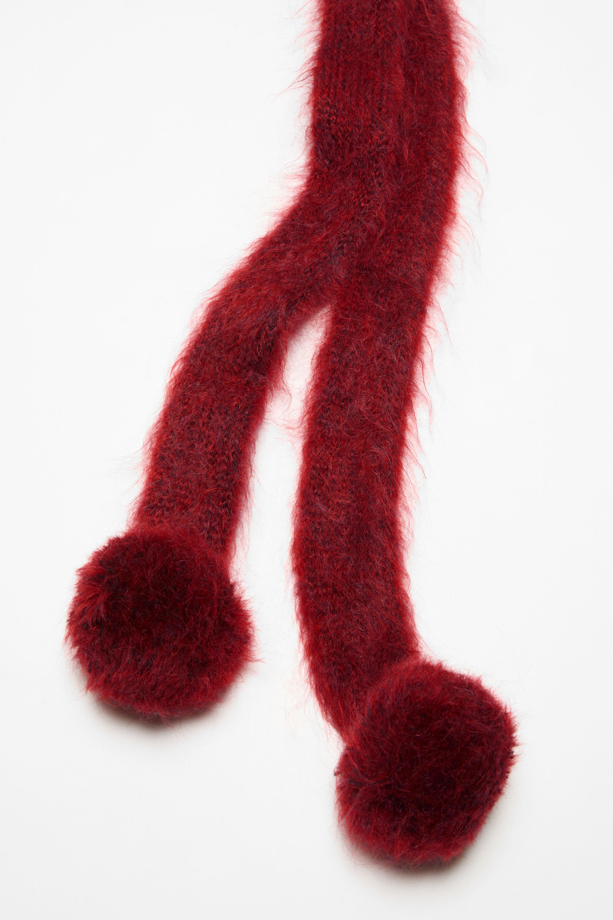 Mohair cap with earflaps - Burgundy - 2