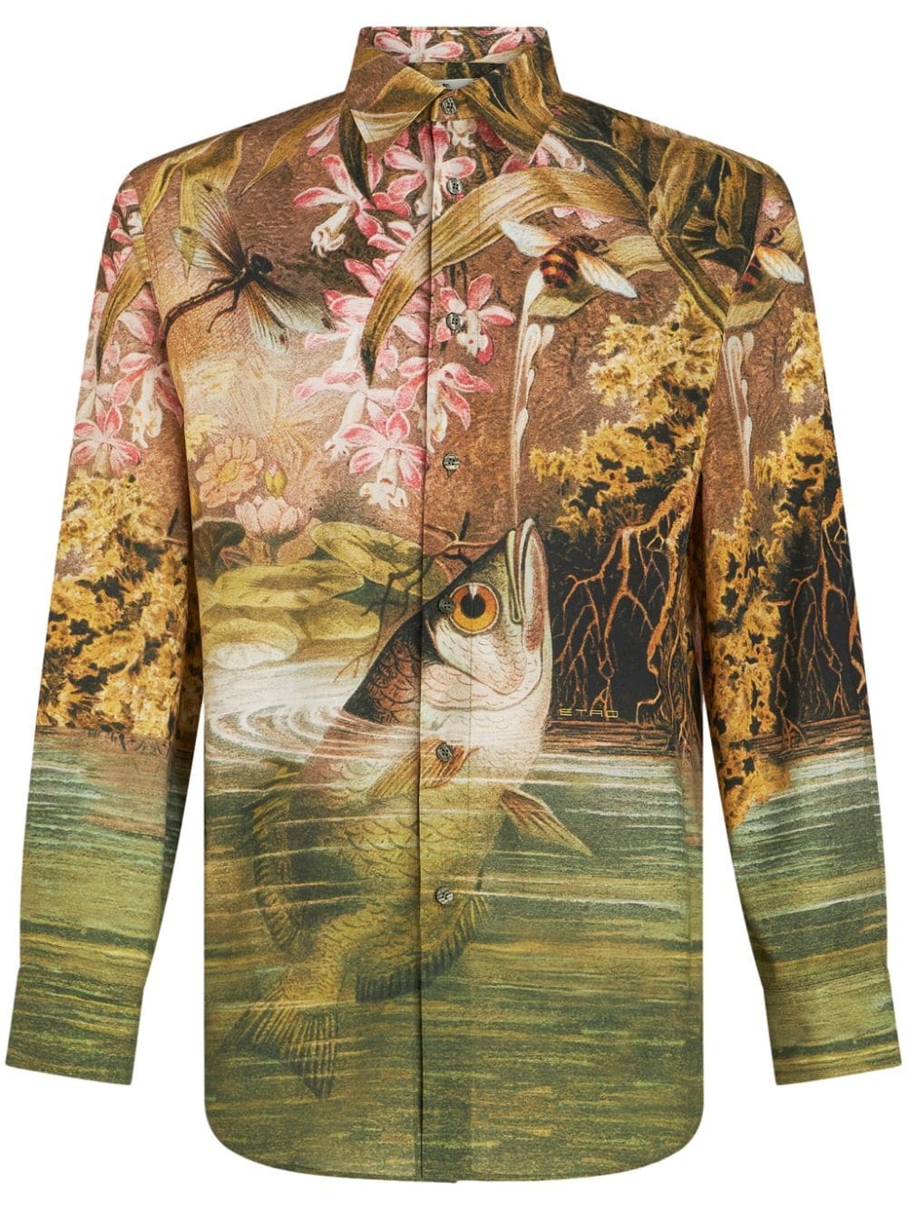 nature-print cotton shirt - 1