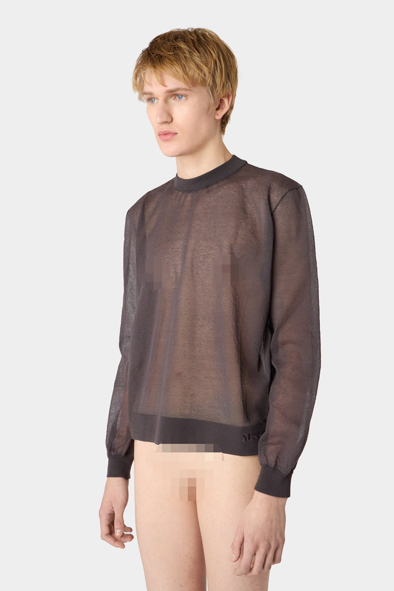 KNIT LONGSLEEVE T-SHIRT / charcoal gray 1