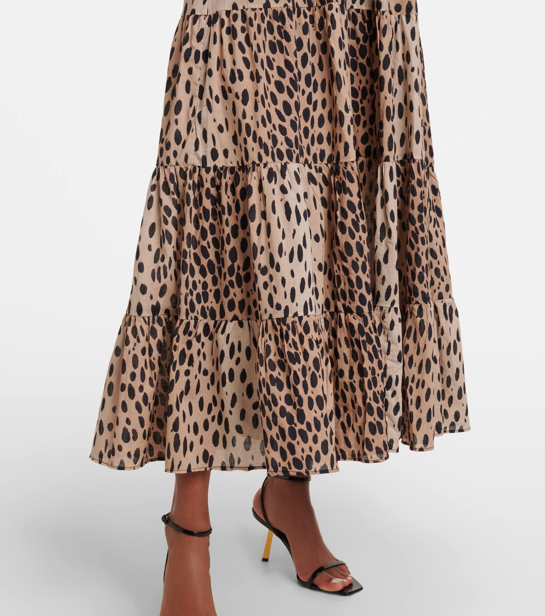 Tiered leopard-print cotton maxi dress - 5