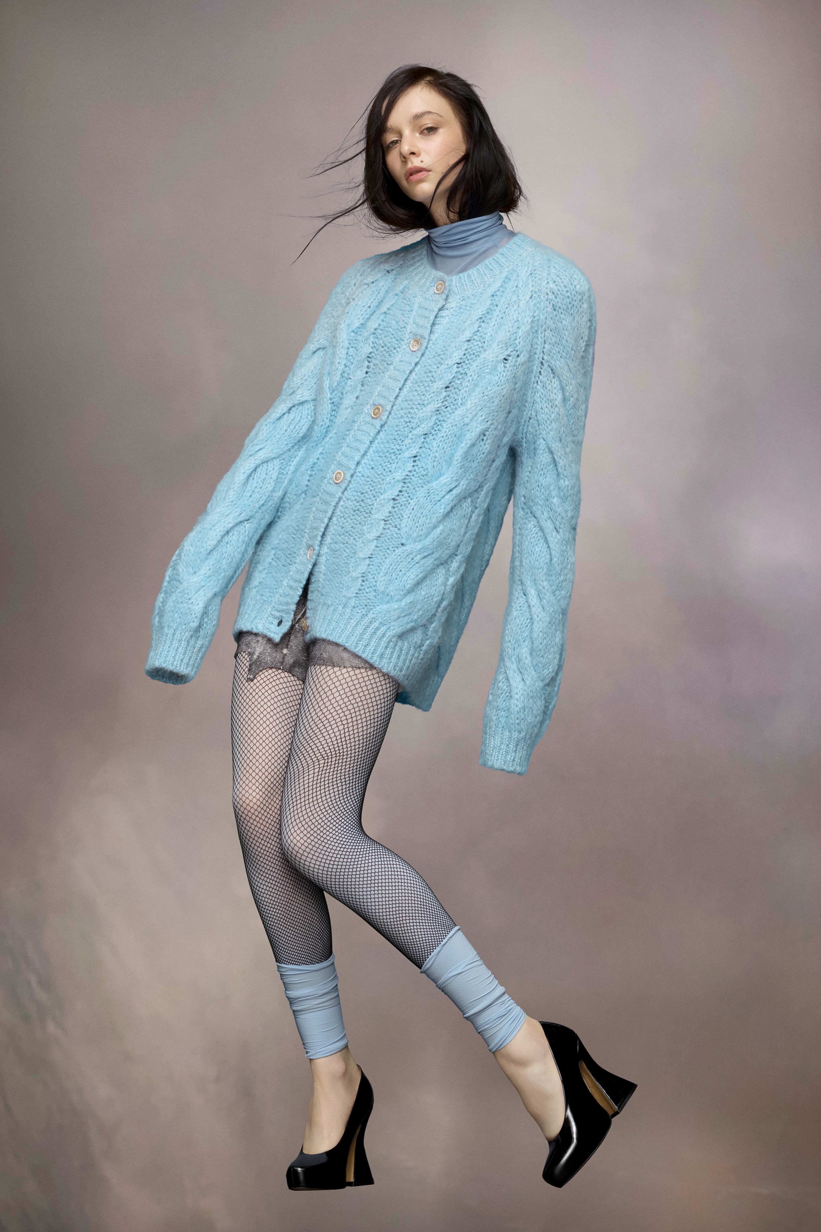 Faded mohair oversized cardigan - 3