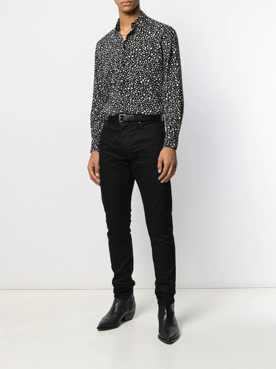 SAINT LAURENT cropped speckle print shirt outlook