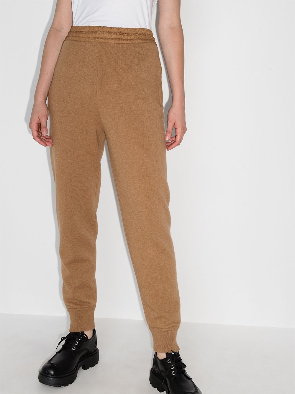 knitted high-waisted track pants - 2