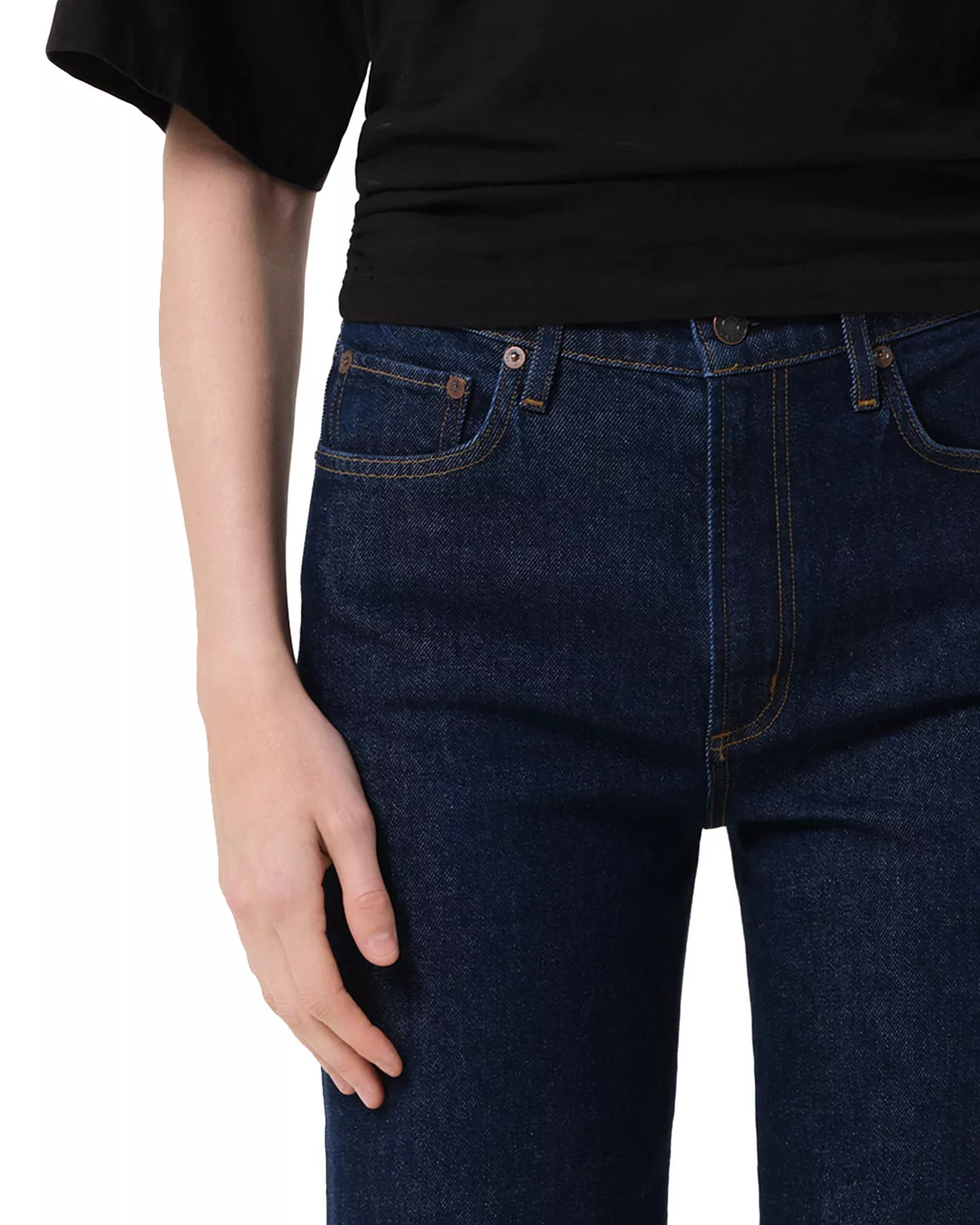 Harper Mid Rise Relaxed Straight Jeans in Reissue - 5
