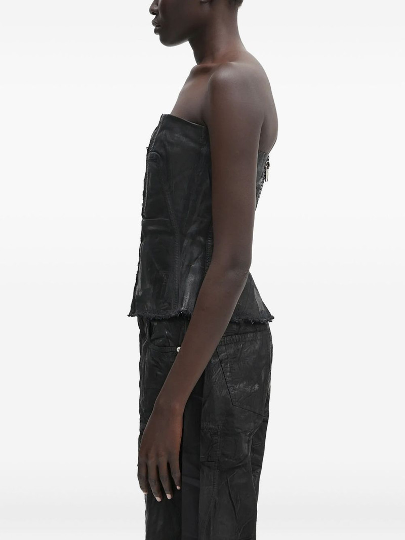 Rick Owens DRKSHDW strapless frayed-hem vest outlook