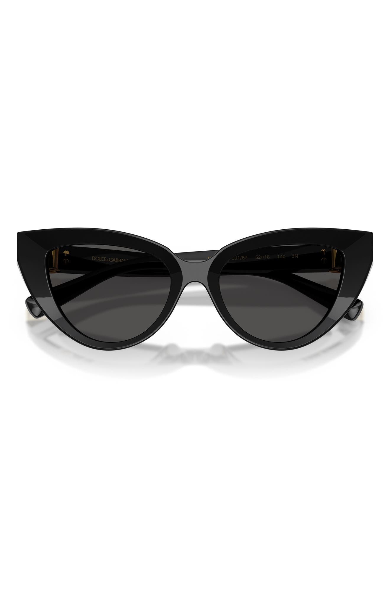 Dolce&Gabbana 52mm Polarized Cat Eye Sunglasses in Black at Nordstrom - 4