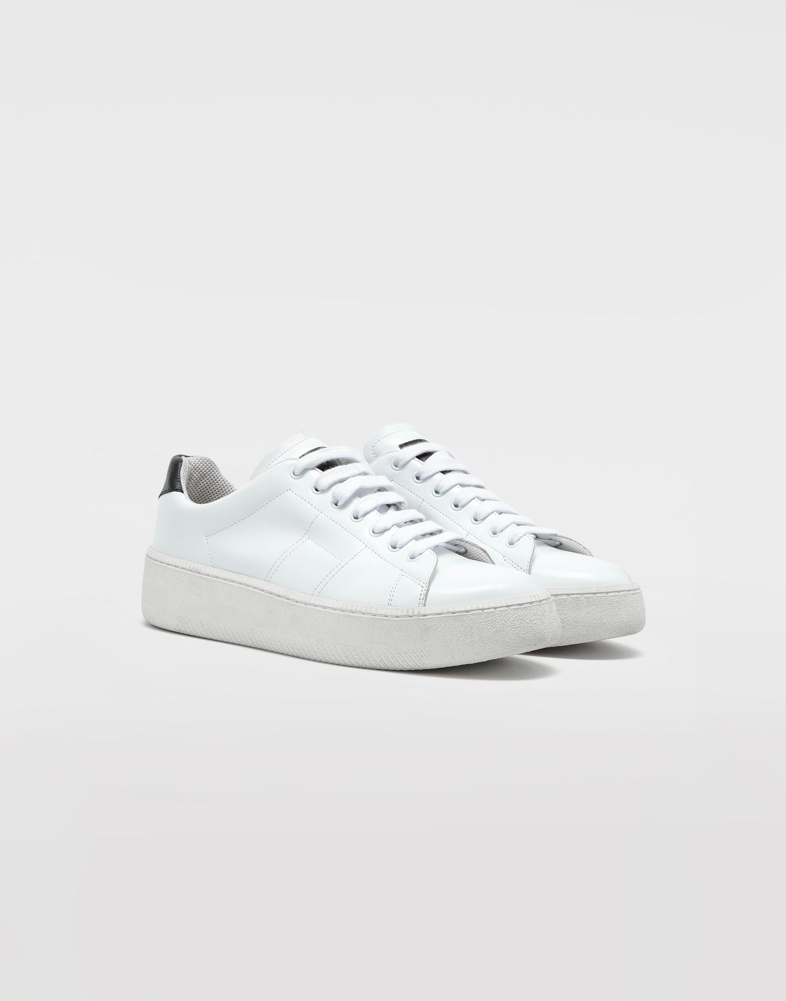 Wedge leather tennis shoes - 3