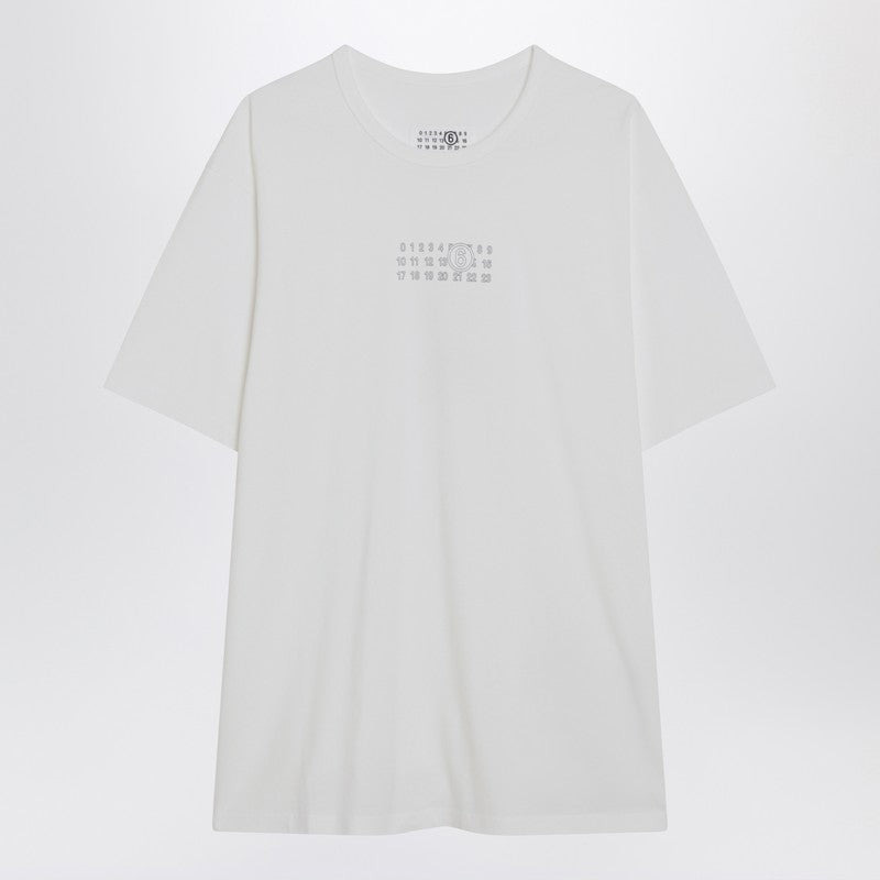 MM6 Maison Margiela White Numeric Signature T-shirt - 1