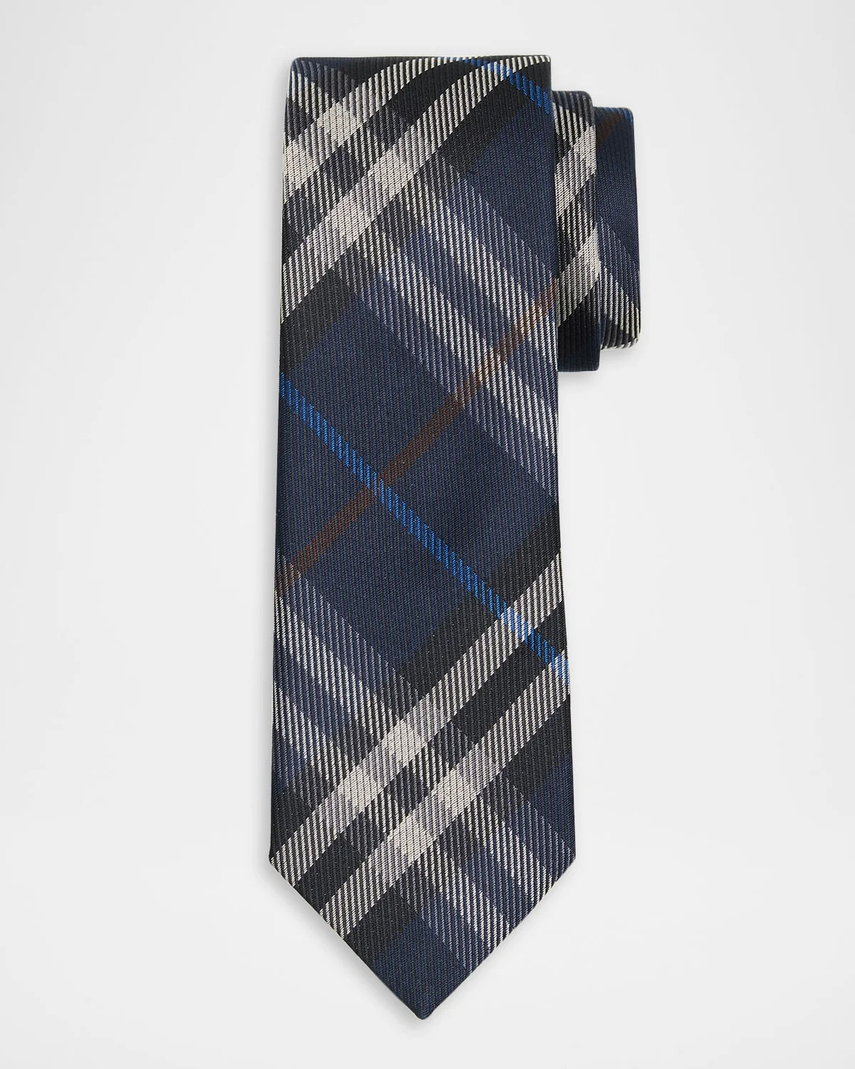Men's Check Silk Tie - 1