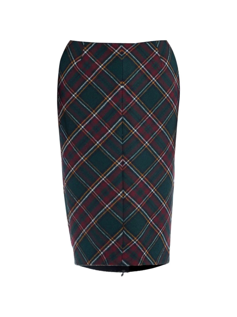 tartan-check midi pencil skirt - 1