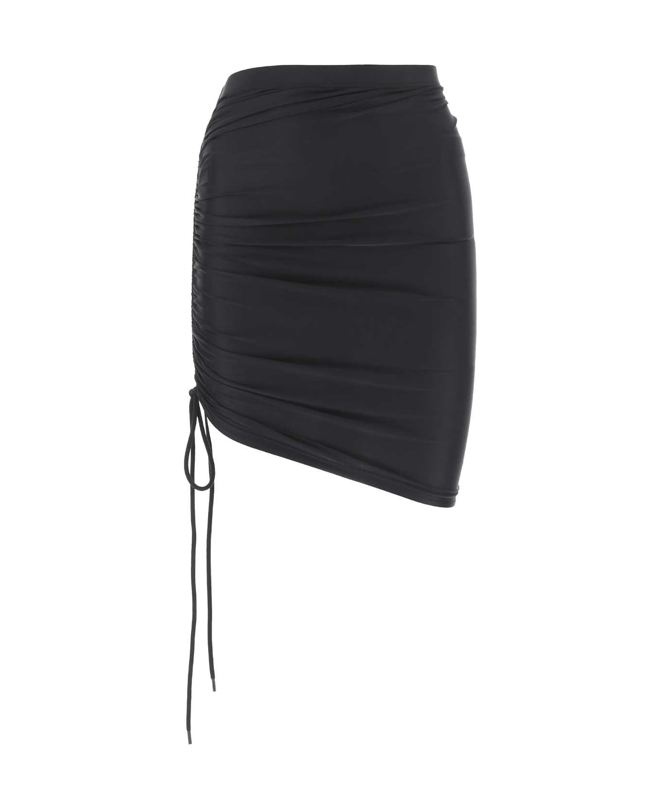 Black Stretch Nylon Skirt - 1