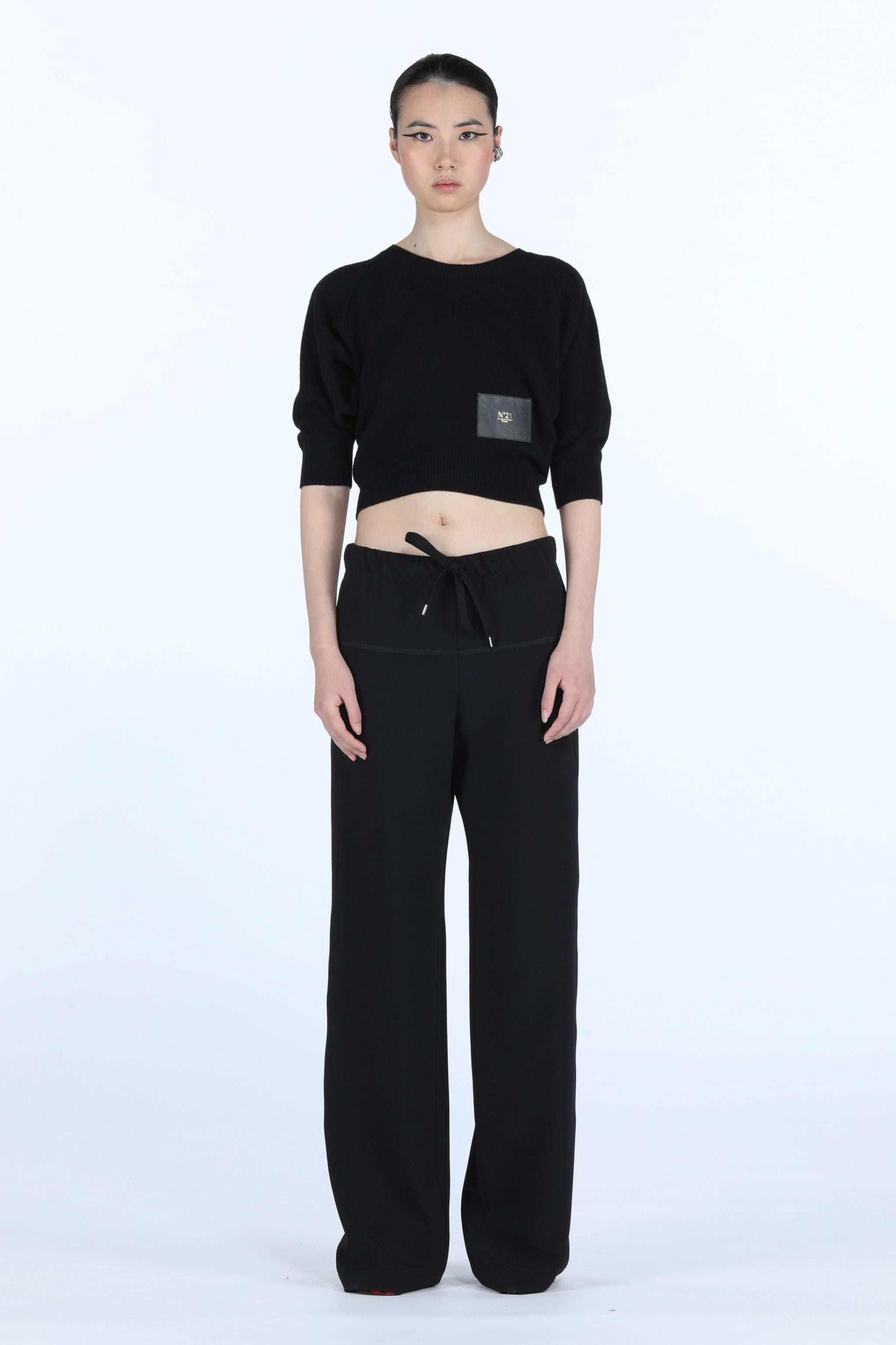 LOGO-PATCH CROPPED SWEATER - 4