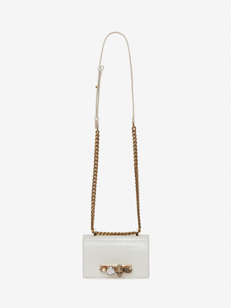 Alexander McQueen Women's Mini Jewelled Satchel in Deep Ivory outlook