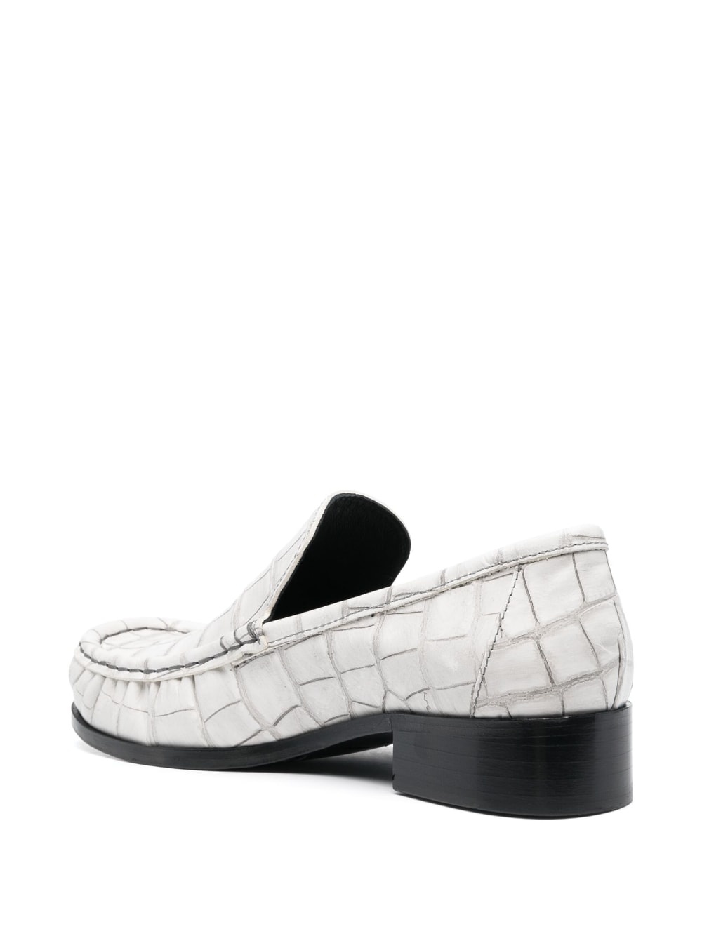 block-heel leather loafers - 3