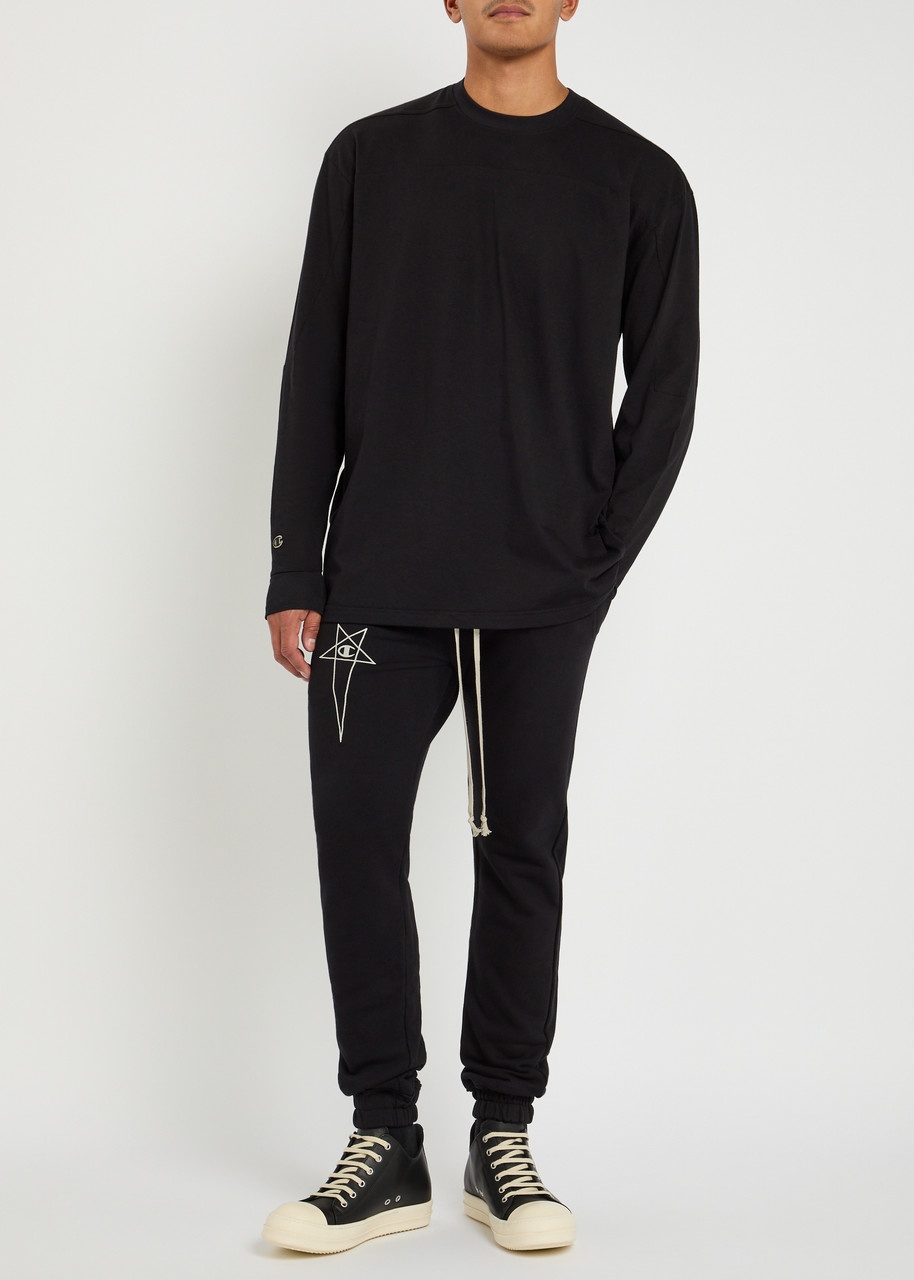 Rick Owens X Champion Logo-embroidered Cotton Sweatpants - 4